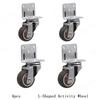 1Pcs L-shaped Furniture Caster 1-1 inch Universal Soft Rubber Wheel For Platform Trolley Chair Accessory Swivel Caster Household