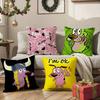 Funny Cartoon Courage the Cowardly Dog-D Pillow Case Silky elegant Comfort Sofa Bed  Invisible zipper Beach pillowcase