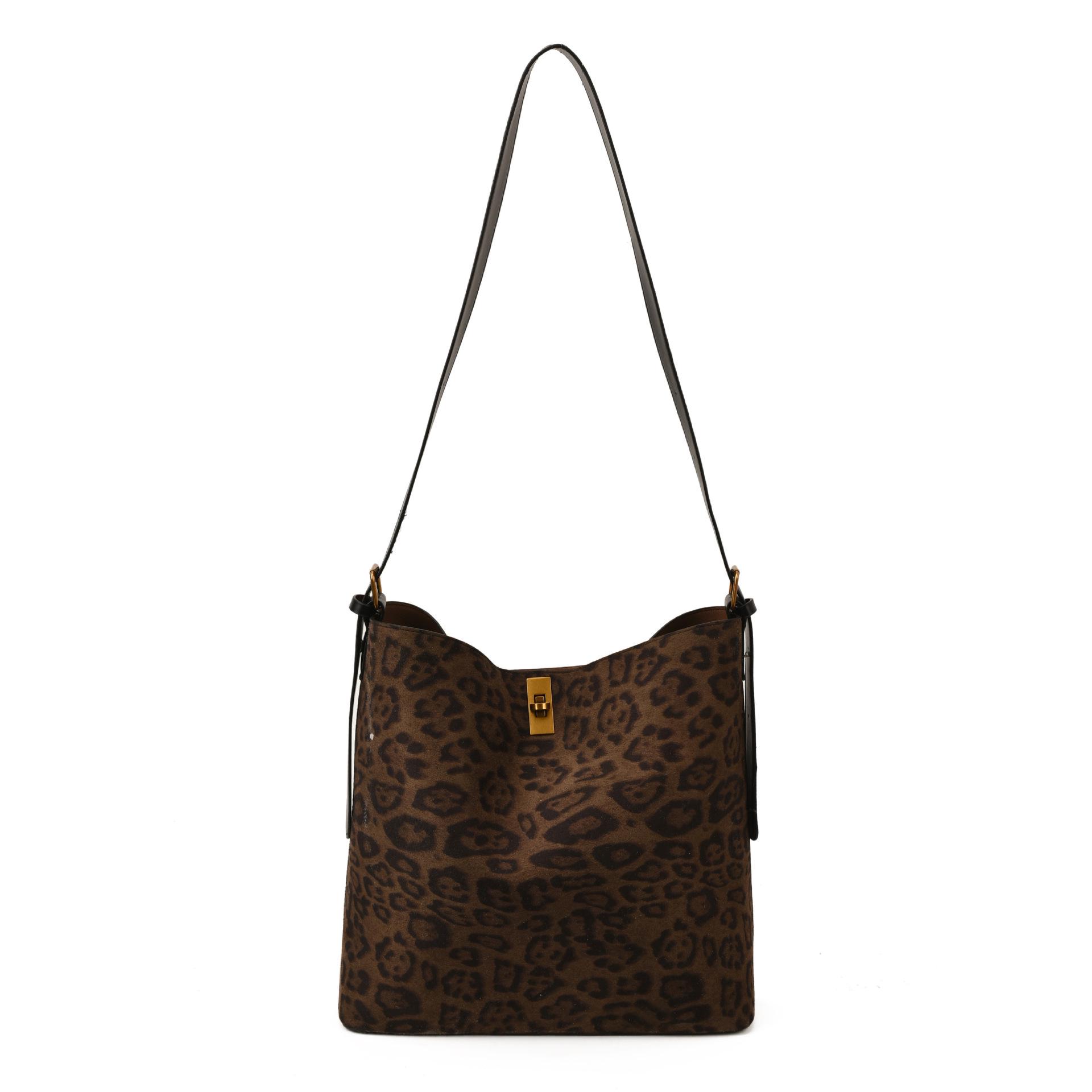 

Women s Large Capacity Bucket Handbag 2025 - Casual Shoulder Tote for Relaxed Commuting 37x13.5x30cm леопардовый/чёрный