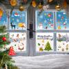 2 Pieces Christmas Santa Claus Window Stickers Anti-static Decorations Visible Xmas Tree Stocking Home Decor Wall Decals