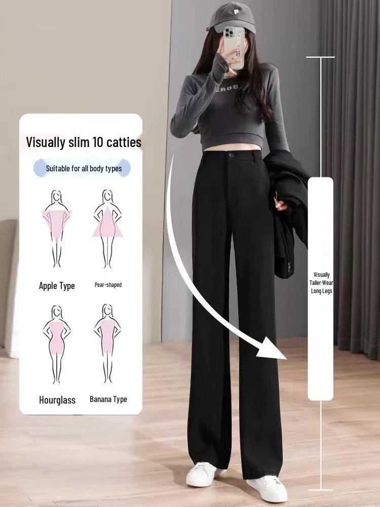 

Women s Black High Waist Suit Pants - Spring/Autumn 2026 Collection: Petite, Advanced Drape, Narrow/Wide/Straight Leg Options. 3XL чёрный