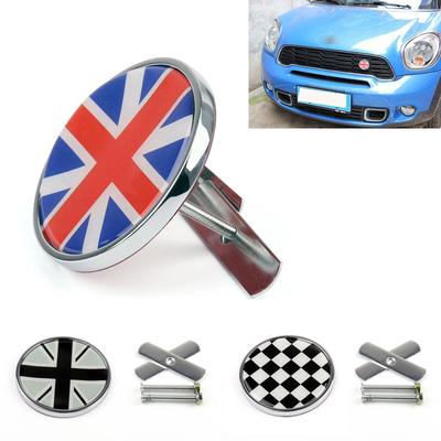 Metal Front Grill Badge W/ Holder Fit MINI Cooper R50 R55 R56 R57 R58 R60