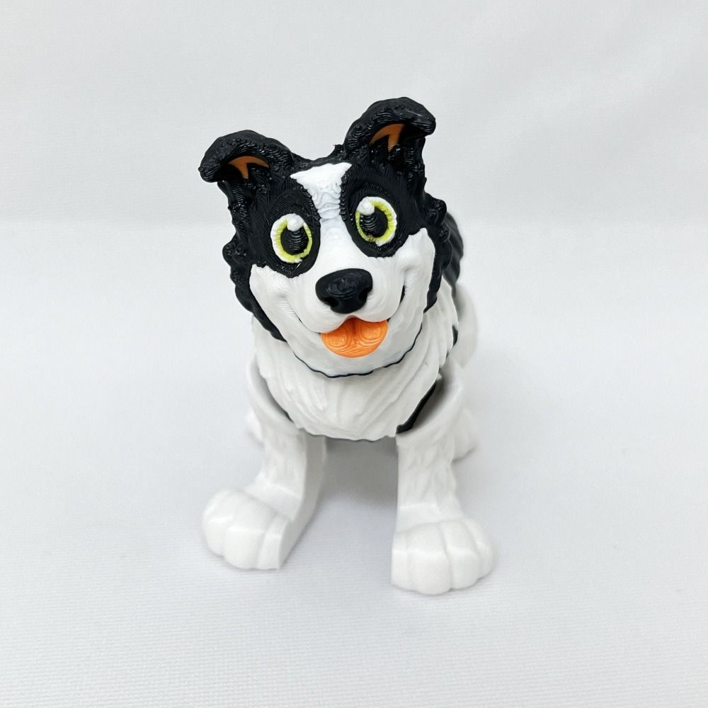 Movable 3D Printing Dog Toy Multi-Jointed Simulated Border Collie Figurine  Parent-children