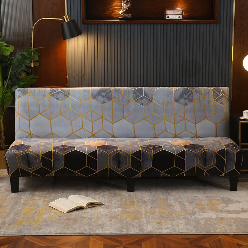 Stretch Futon Cover Armless Sofa Covers Sofa Bed Covers Couch Cover Sofa Slipcover Furniture Protector With Elastic Bottom 1Pc