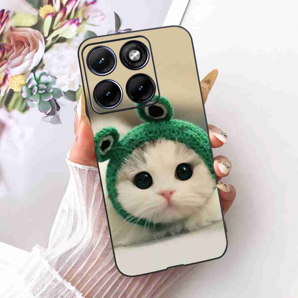 For Motorola Edge 70 Fusion 5G Case Cartoon Cat Panda TPU Black Cover For XT2605-1 XT2605-2 XT2605-4 Soft Silicone Phone Cases