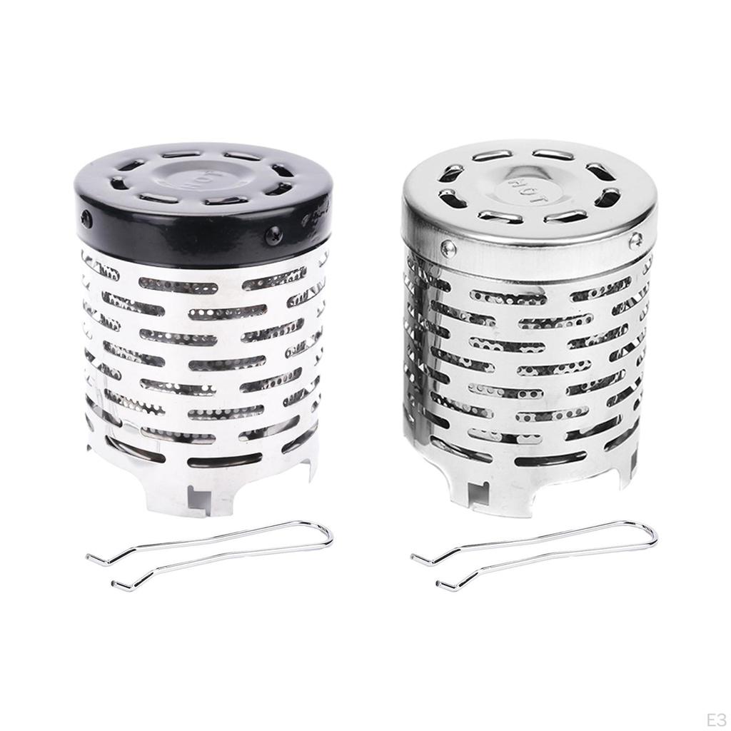 Camping Stove Gas Heater Stainless Steel Mini Cover Warming for Fishing, Indoor,