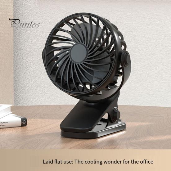 Quiet Desk Fan Portable Clip-on Fan, Built in Night Light, Adjustable 3 Speed, USB Rechargeable Bathroom Ventilation with 720-degree Rotation, Silent