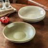 Open Large Bowl Retro Style Ceramic Bowl Household Dish Bowl Breakfast Bowl Fruit Salad Bowl Restaurant Round Tableware