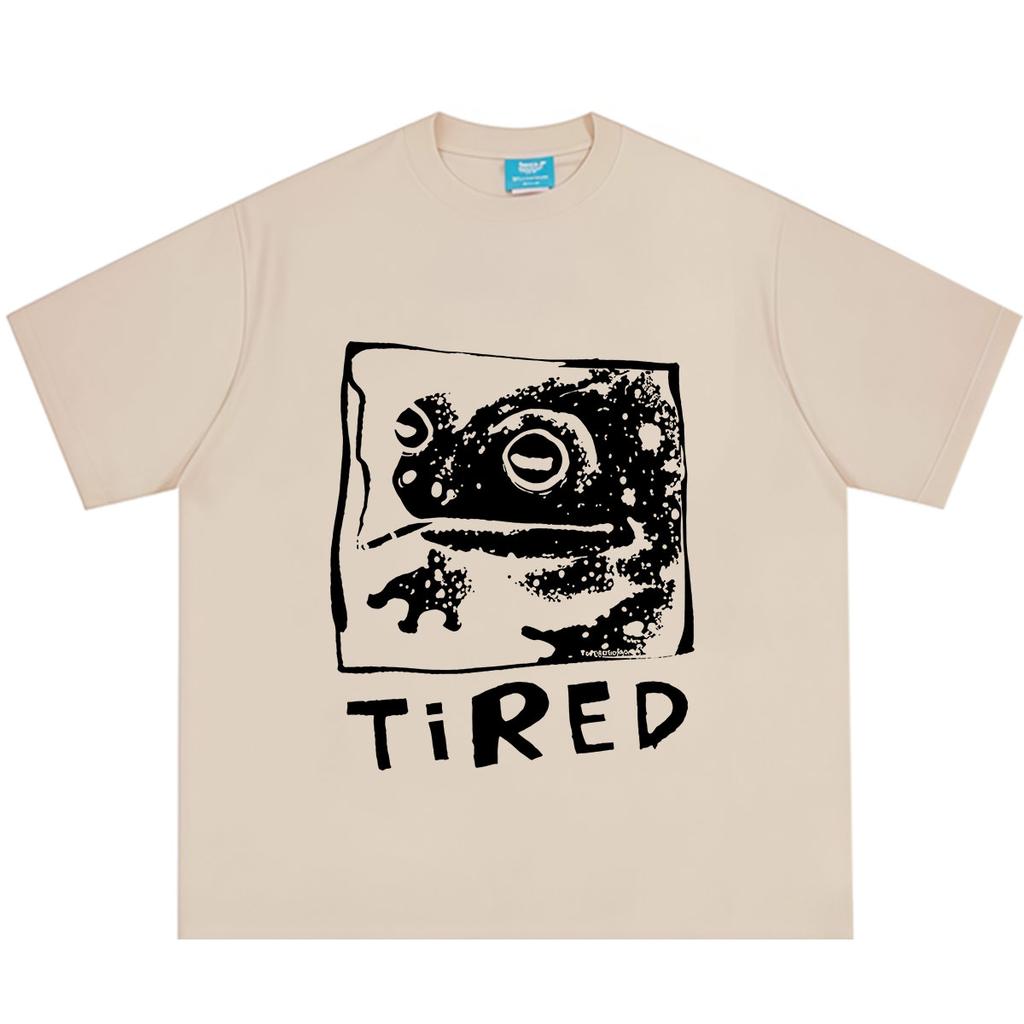 Tired Frog Funny Graphic T Shirts Unisex Unisex Vintage Casual Cotton Short Sleeve Tshirt Hiphop Punk Oversized Loose TShirts