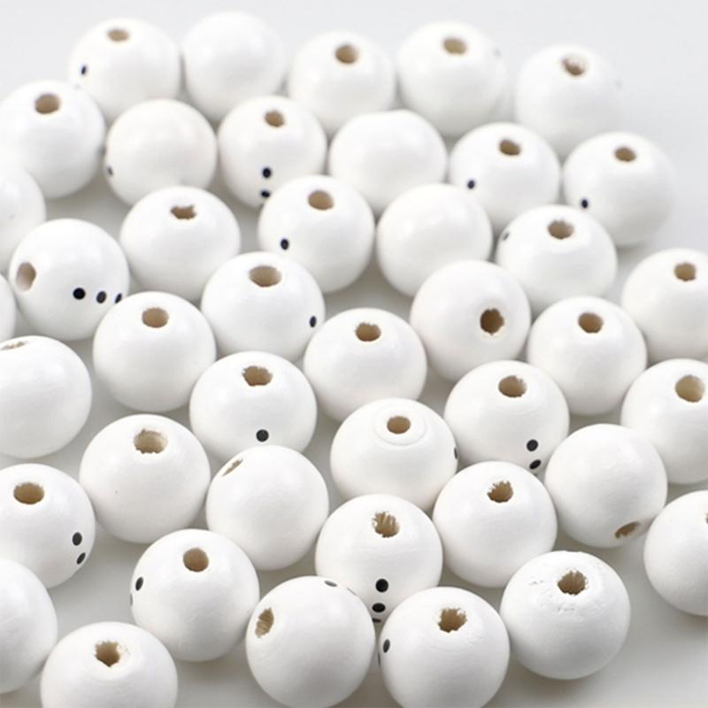 QX2E 50 Pcs Bracelet Accessories Beads For Jewelry Making for Christmas Hanging Party-Round Bead Ornament for DIY Crafts Gift