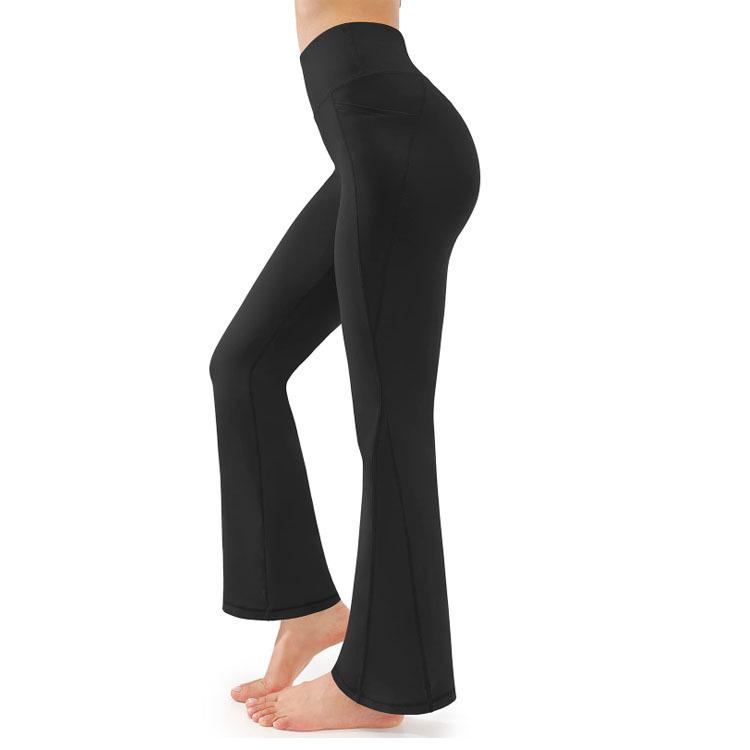 High-Waist Hip-Lifting Flared Yoga Pants with Pockets