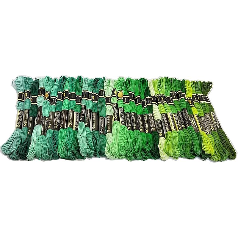 

Temari Cat Shop cotton polyester #25 embroidery thread Same color number as DMC set by color Green G, 35 pieces set cross stitch Misanga [product]