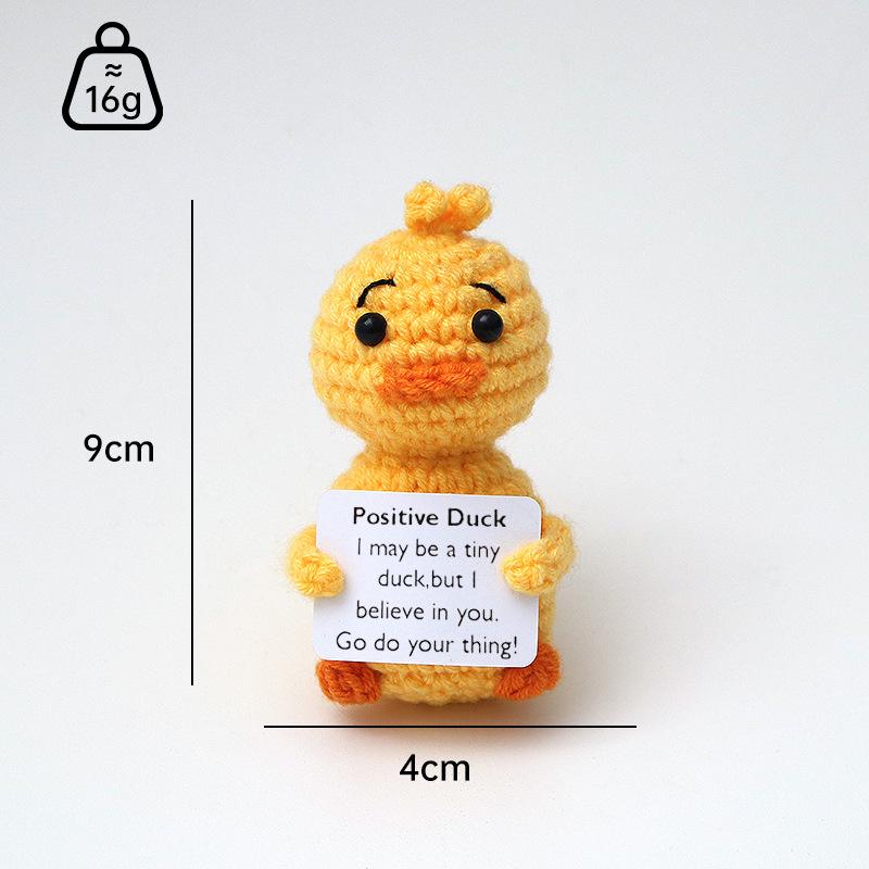 Positive Crochet Dog Doll With Affirmation Card Home Room Decoration Funny Handmade Plush Wool Doll Ornaments Christmas Gifts