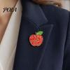 Brooch Pin, Enamel Teacher-Themed Fruit Shape Lapel Pin, Lightweight Outfit Badge for Teachers Day Graduation