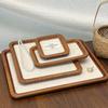 Walnut Jewelry Tray: Pearl Necklace Storage & Linen-Style Display Stand for Props & Photography