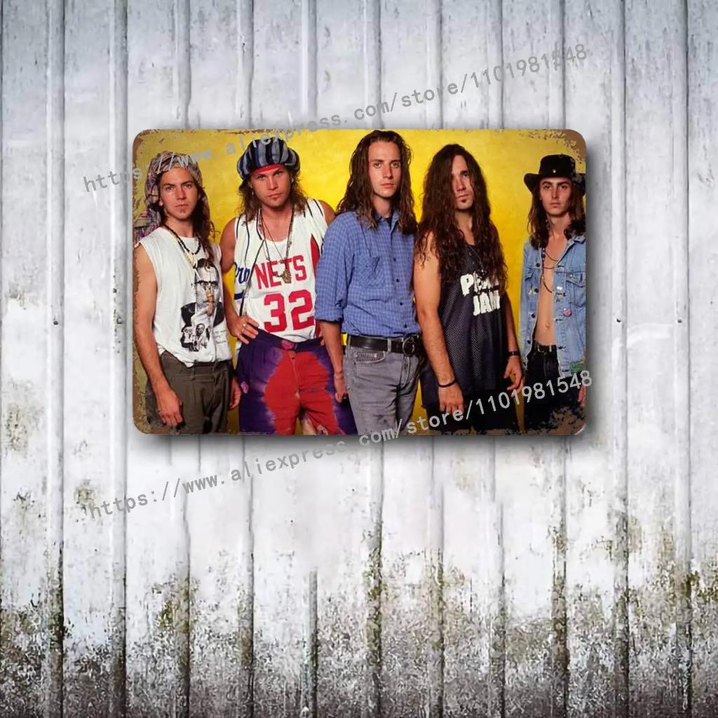 Pearl Jam Bands Metal Dekor Poster Vintage Blechschild Metallschild Dekorative Plakette für Pub Bar Man Cave Club Wanddekoration