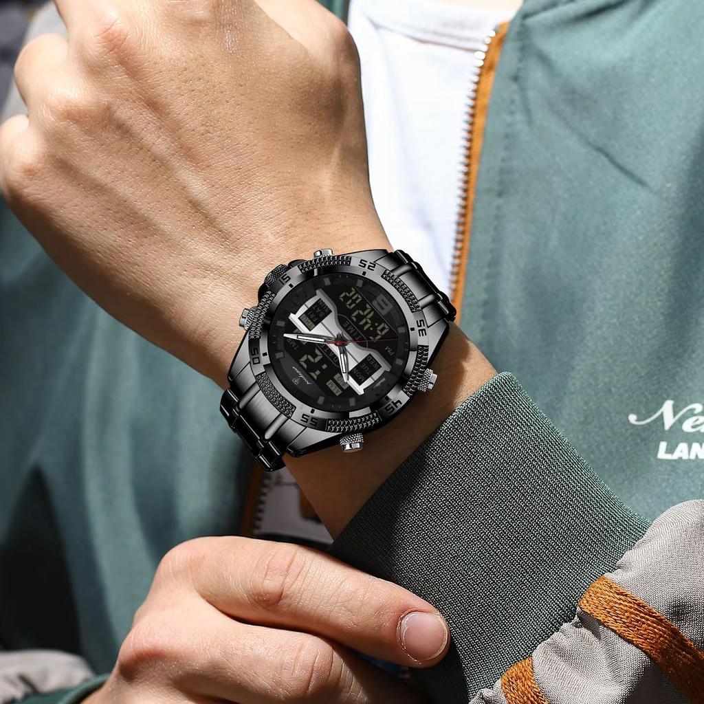 POEDAGAR Luxury Fashion Men's Watches Waterproof LED Week Date Sport Quartz Men Watch Digital Electronic Military Man Wristwatch