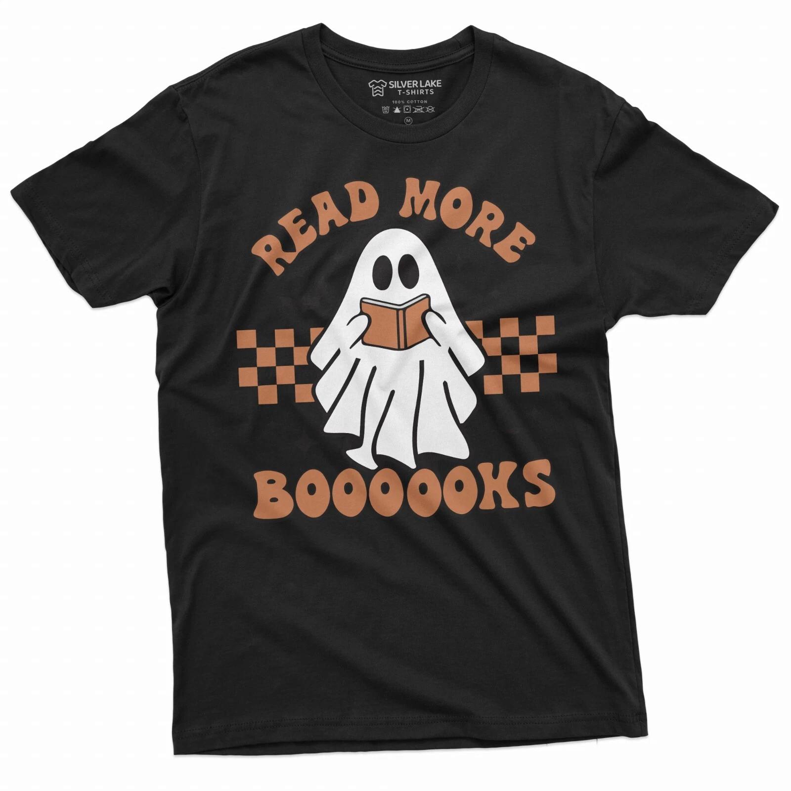 Halloween T-Shirt Halloween Teacher Shirt Read More Books T Shirt Bookworm Gift XL