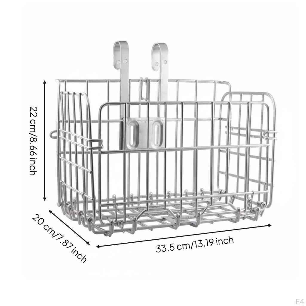 Front Bike Basket Reinforced Hook Design Black Normal