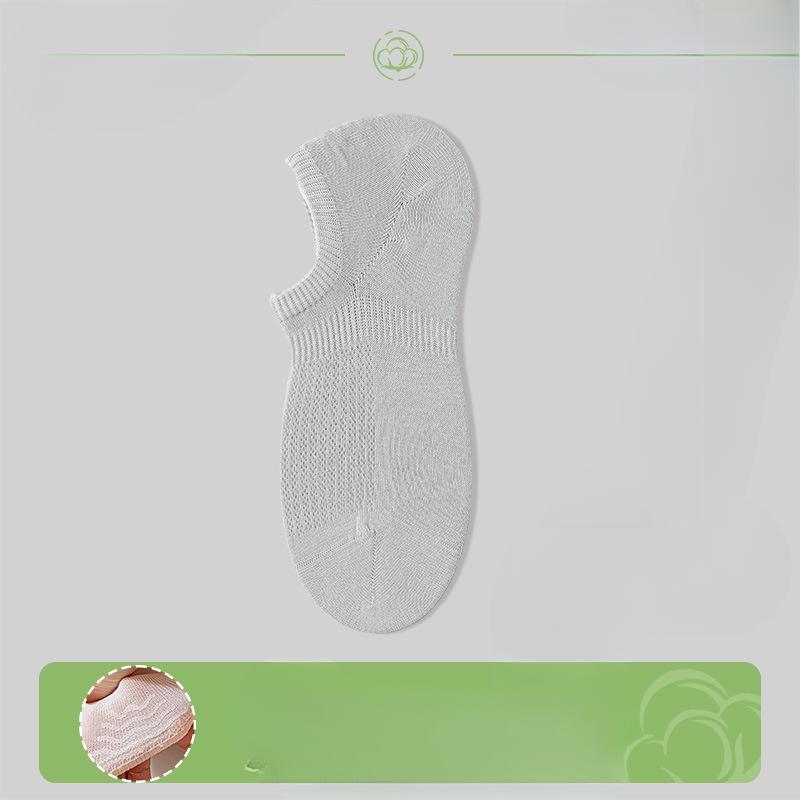 Female Summer Thin New Solid Color Mesh Breathable Boat Socks