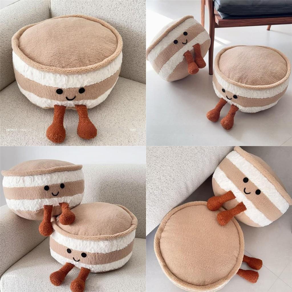 Soft Cake Plush Pillow For Couch Bed Decor With Padded Fill And Design Cute