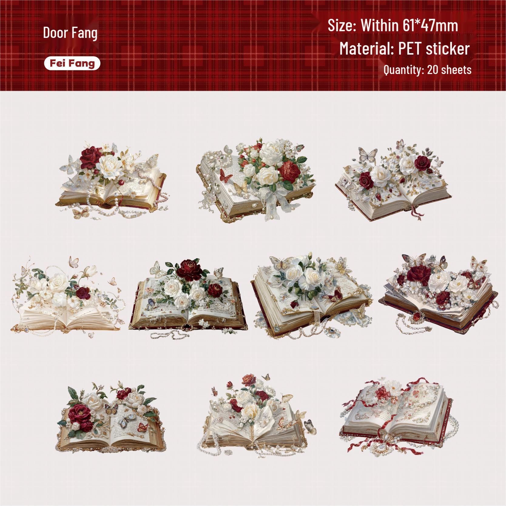 Bookish Retro Story Sticker Pack: 6 Styles for Journal and Collage Decoration