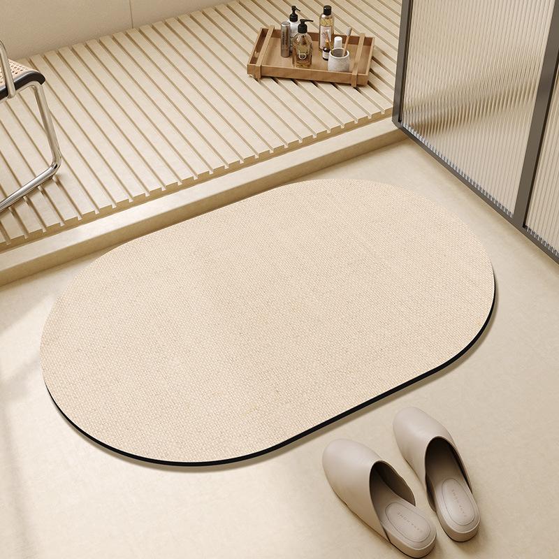 Simple Style Diatomite Bathroom Mat Household Bathroom Doorway Water-Absorbent Quick-Drying Easy-Care Foot Mats Carpet 2