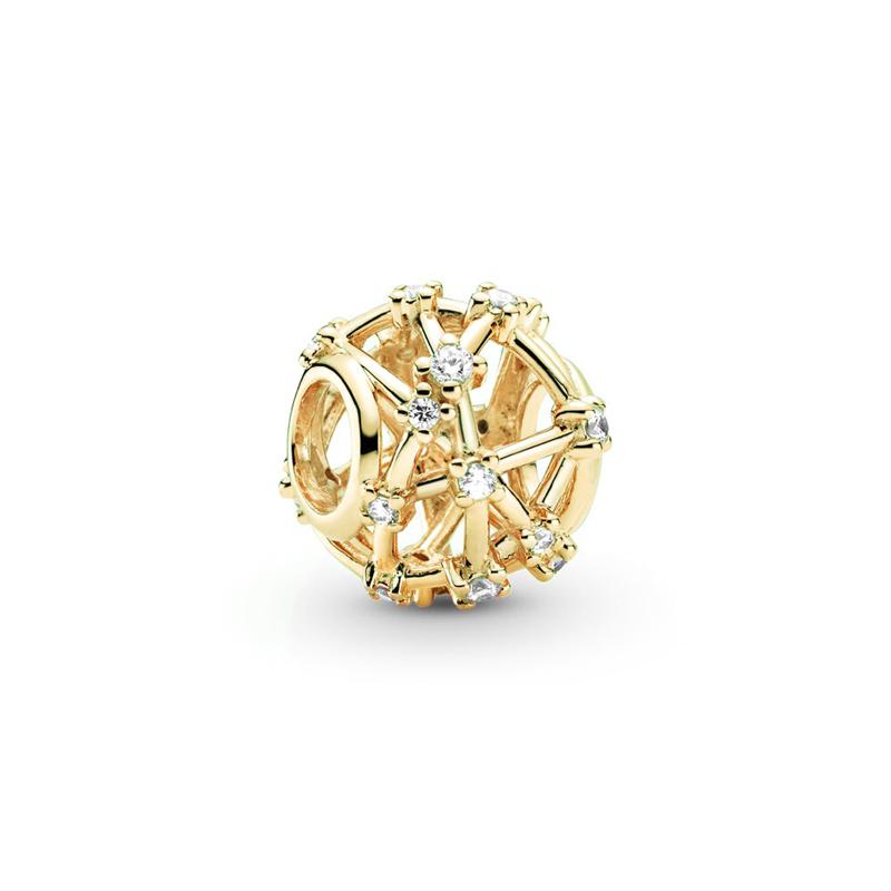 Sparking Gold Plated Charm Beads Pendant Fit Original Snake Copper Bracelet Necklace Beads For Diy Jewelry Women Gift