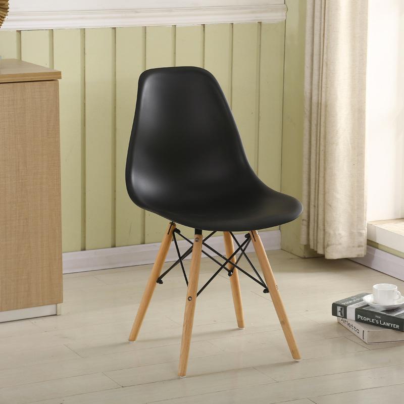 Nordic Modern Dining & Office Chair with Plastic Backrest - Simplistic Design for Home and Work.
