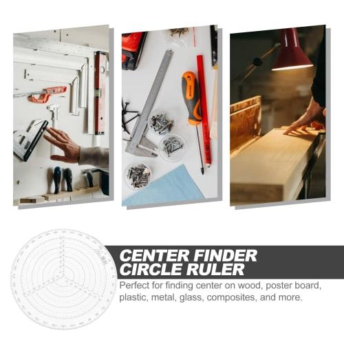 DOITOOL Circular Ruler, Circle Ruler Template, Center Finder, Protractor Tool for Lathe Work, Woodworking, and Crafts, 300mm Diameter, for Wood Turner