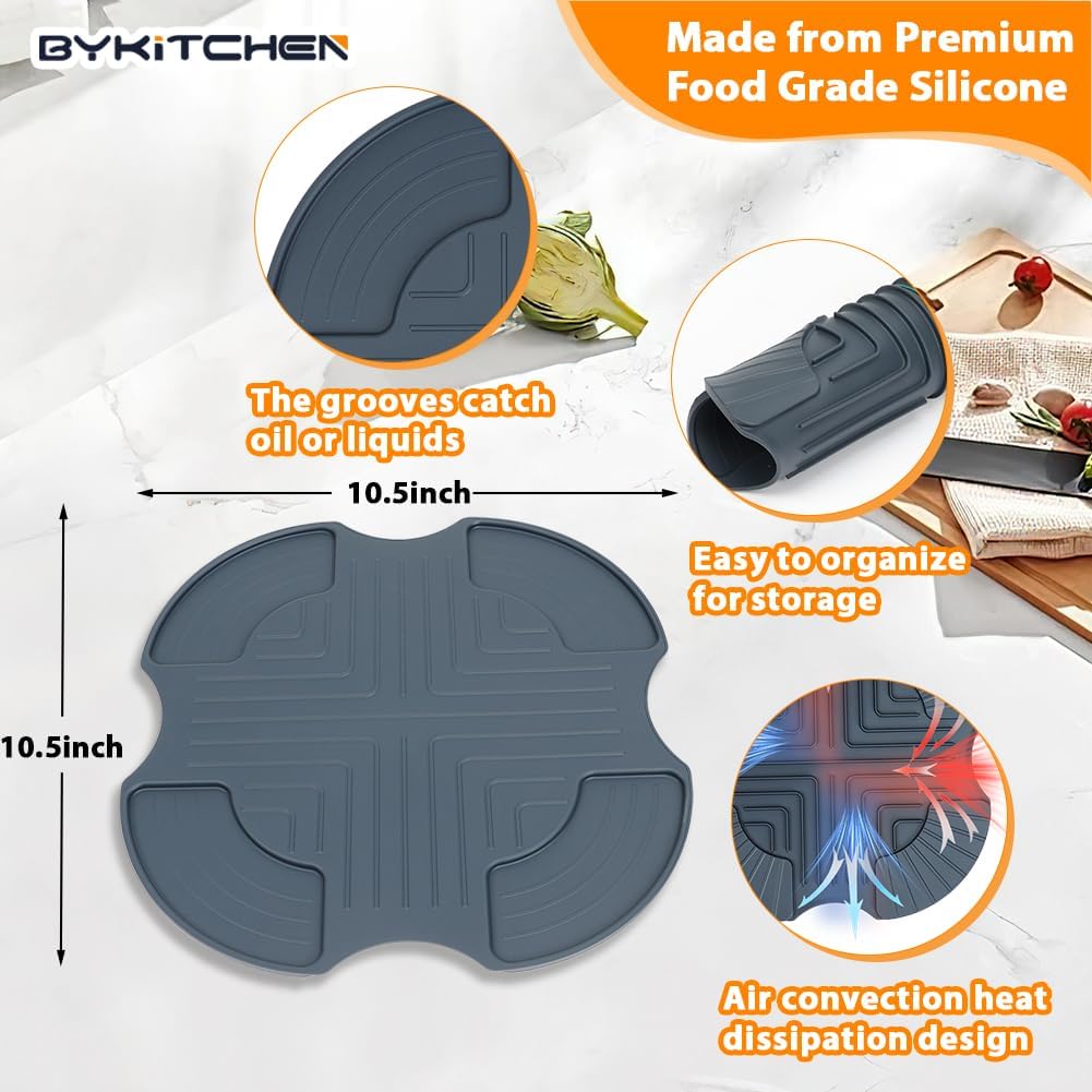 BYKITCHEN Air Fryer Accessories for Ninja Crispi Airfryer, Silicone Heat Resistant Anti-Slip Trivet for Ninja Crisp PowerPod, Compatible with Crispy