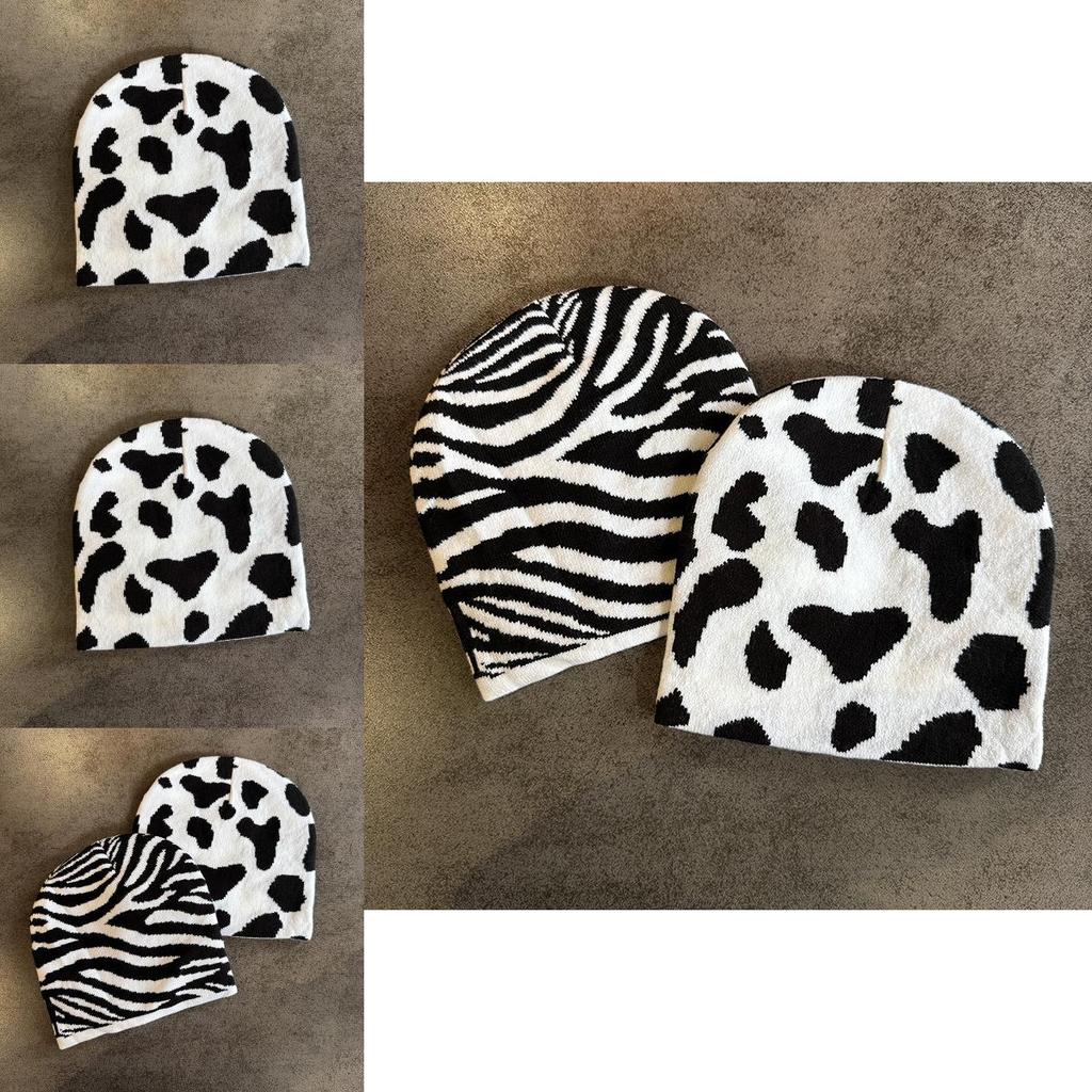 Modern Zebra Knit Cap With High Top Style For Men And Women Warmth And Trendy Autumn Winter Accessory