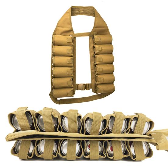 Beer Drinking Vest Breathable Multi-pockets Insert Buckle Oxford Cloth Beer Storage Vest