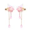 Sweet Pink Hair Clip Flower Tassel Chinese Style Barrette Styling Accessory Hair Accessories Hanfu Accessories