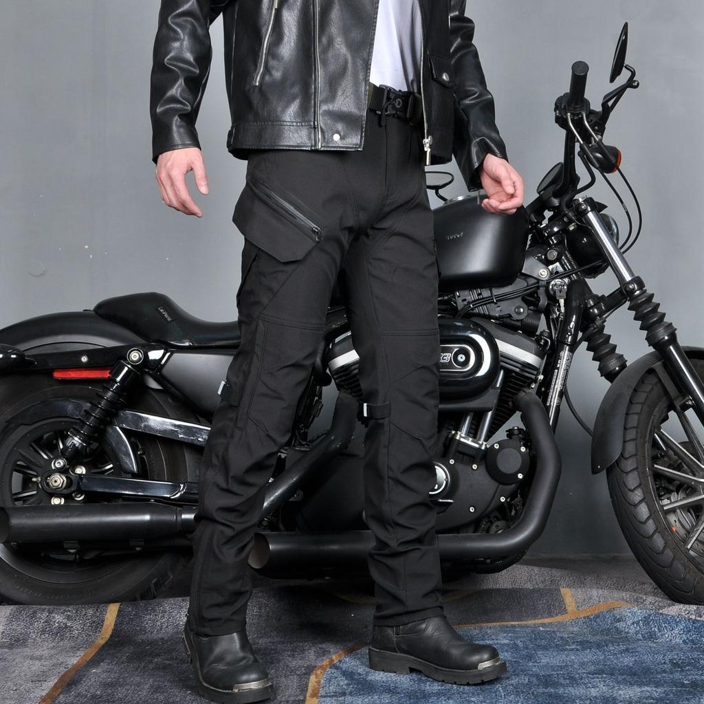 New product Motorcycle Four Seasons Anti-drop Riding Pants, Waterproof and Windproof Double Layer Breathable High Waist Locomotive Anti-drop Pants Men