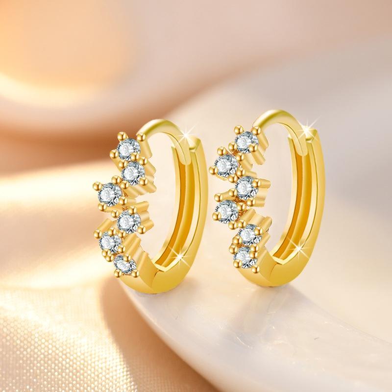 Fashionable Copper Ear Cuff Earrings With Delicate Zircon Stones Choose From Rose Gold Platinum Or Gold