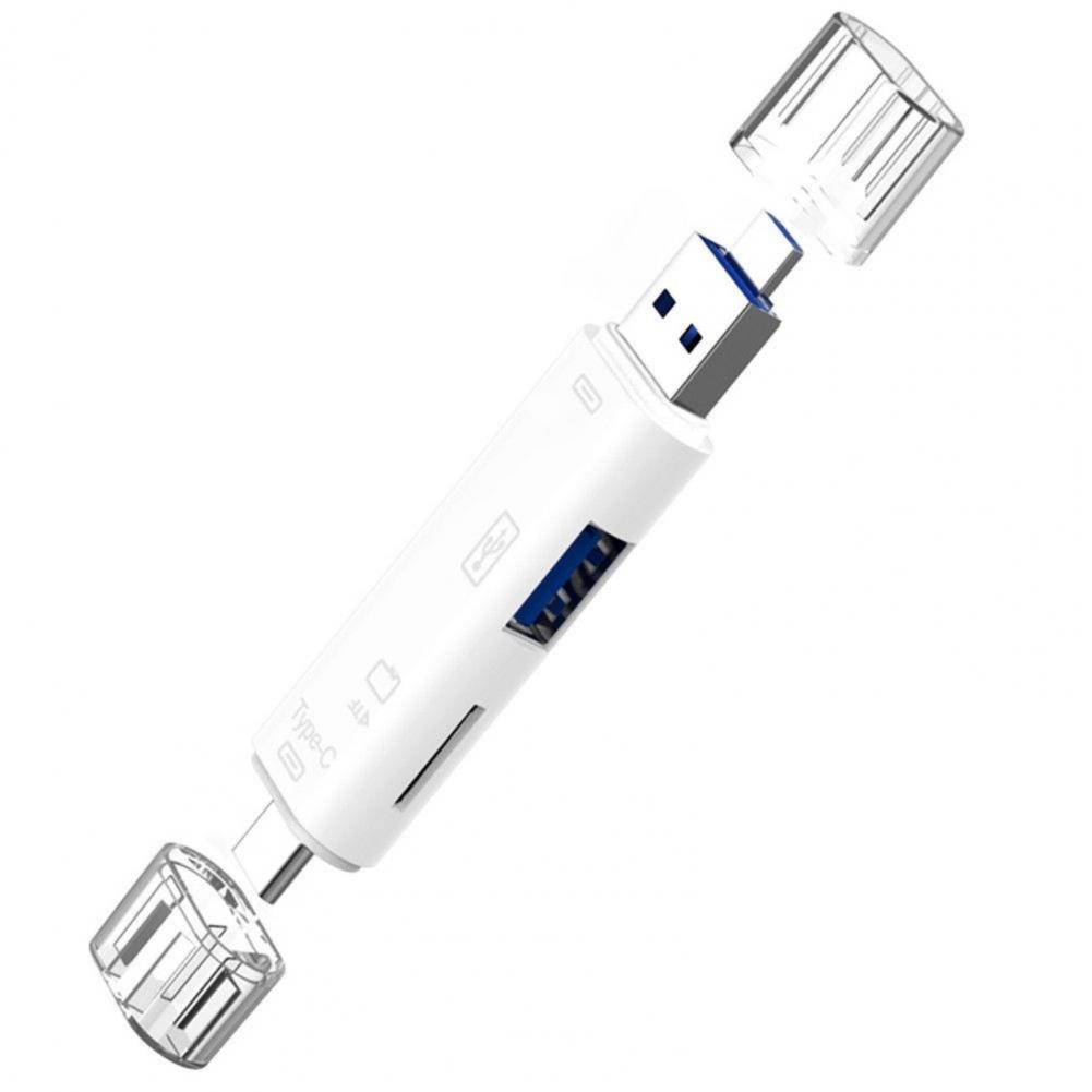 Type C MicroUSB Multi Memory Card Reader USB 3.0 OTG Cell Phone High Speed 5-In-1 Type-C TF Card Reader for Laptop