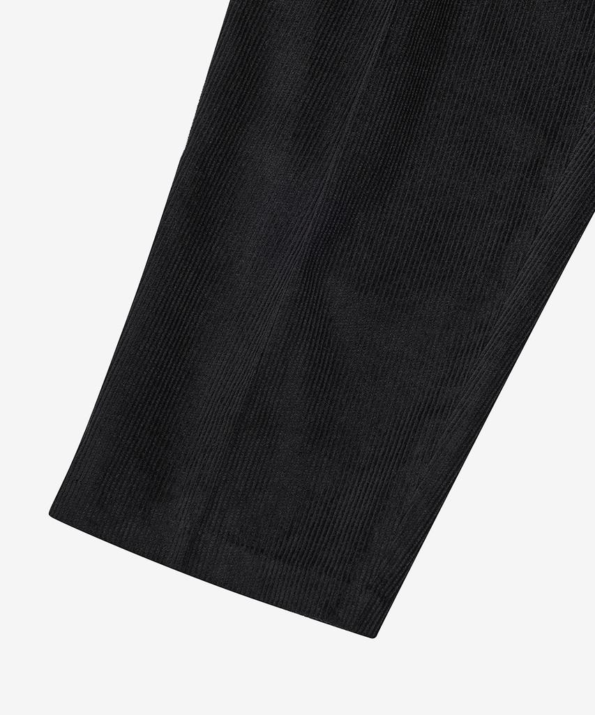 NOIRER Corduroy One-Pleat Wide Pants (Black)