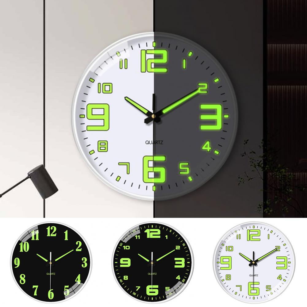 Wall Clock  Practical 30cm Wall Hanging Luminous Silent Digital Clock  Battery Operated Wall Hanging Clock