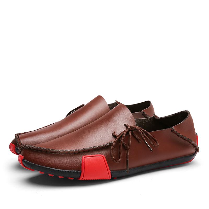 Mockasiner för män Loafer Driving Gommino Comfort Flats Casual Snörning Plus Size Läderskor för män Over Size