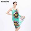 Spring/Summer Women's Beach Towel Skirt Scarf: Chiffon Silk Sunflower Dress, Plus Size, Sun Protection Shawl