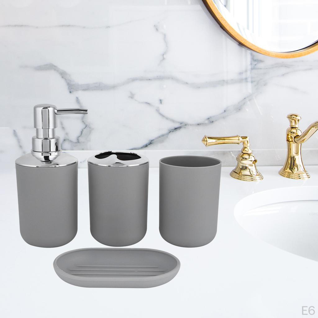Bathroom Accessories Set Bath Ensemble Toothbrush Holder Soap Dish Countertop Decoration for