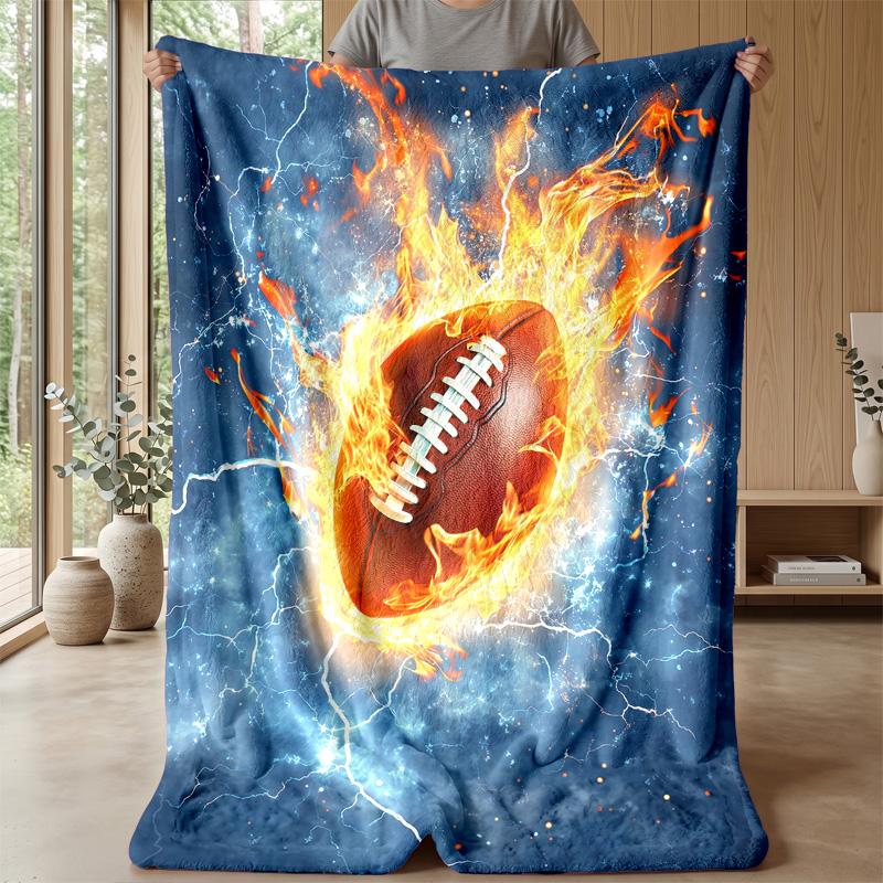 Electric Football Firestorm Theme blanket Lightweight Warm Flannel Blanket Decorative Throw Blanket for Home Decoration