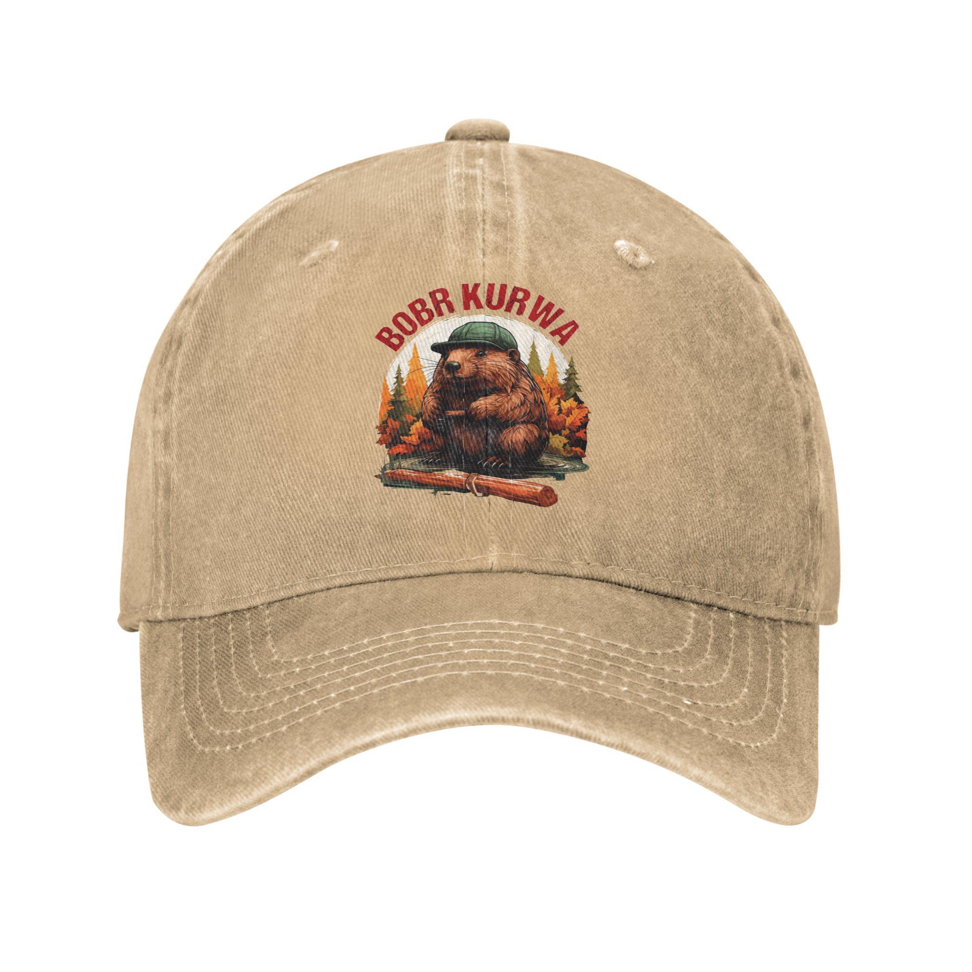 

Unisex Baseball Hats Bobr Kurwa Bober Beaver Denim Outdoor Baseball Caps Hip Hop Cap Casquette One Size