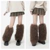 Solid Color Plush Leg Warmers for Women Fuzzy Furry Winter Warm Boot Toppers Leg Covers for Halloween Carnivals Costumes