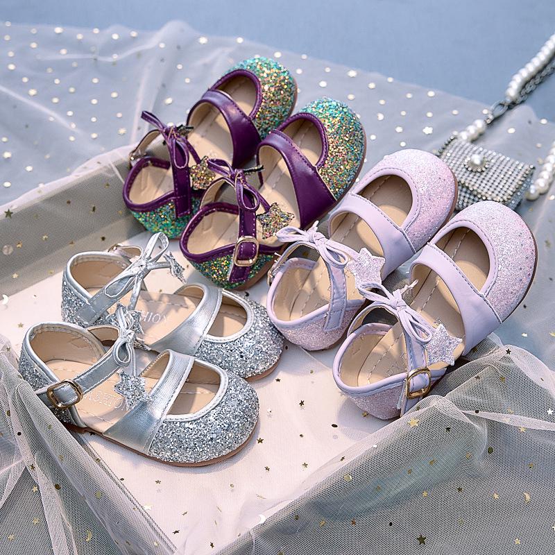 2026 Little Princess Pink Crystal Shoes - Sparkly Autumn Flats for Girls