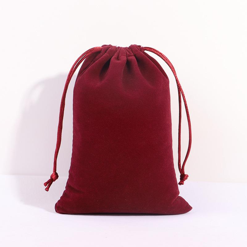 Black Custom Velvet Drawstring Jewelry Pouch