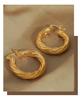 European Retro Style 18k Gold-Plated Copper Twisted O-Shaped Ear Cuff Earrings