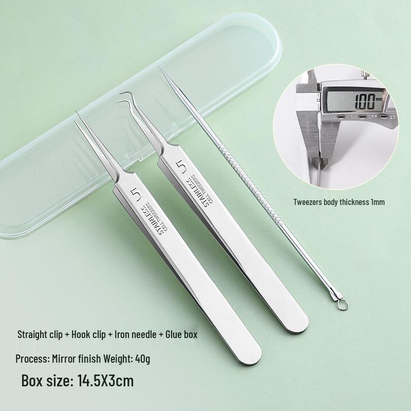 Stainless Steel Blackhead Remover Tool Set: Clips and Needles for Acne and Pimple Care