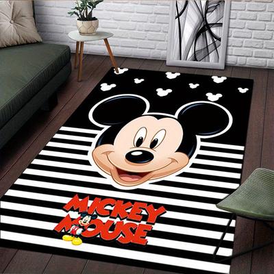 1 Stück Disney Mickey Maus und Minnie Muster Teppich Läufer Rutschfester Teppich Handwaschbar Fußmatte Geeignet für Wohnzimmer Schlafzimmer Heimdekoration